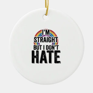 Rechte Bondgenoot Regenboog Vintage Typografie Shi Keramisch Ornament