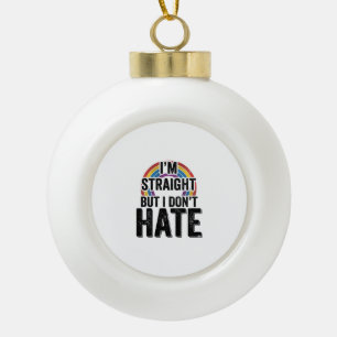 Rechte Bondgenoot Regenboog Vintage Typografie Shi Keramische Bal Ornament