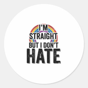 Rechte Bondgenoot Regenboog Vintage Typografie Shi Ronde Sticker