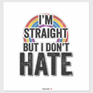 Rechte Bondgenoot Regenboog Vintage Typografie Shi Sticker
