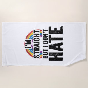 Rechte Bondgenoot Regenboog Vintage Typografie Shi Strandlaken
