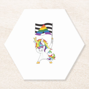 Rechte Bondgenoot Vlag Eenhoorn Trans Gay Pride LG Kartonnen Onderzetters