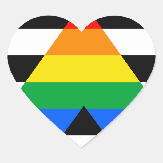 Rechte Bondgenoot Vlag Hart Sticker (Voorkant)