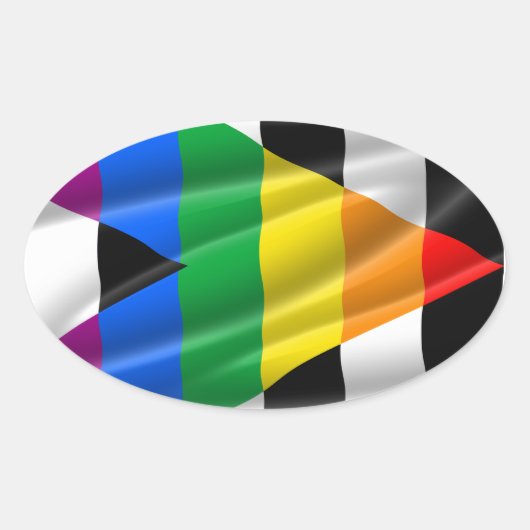 RECHTE BONDGENOOT VLAG OVALE STICKER (Voorkant)
