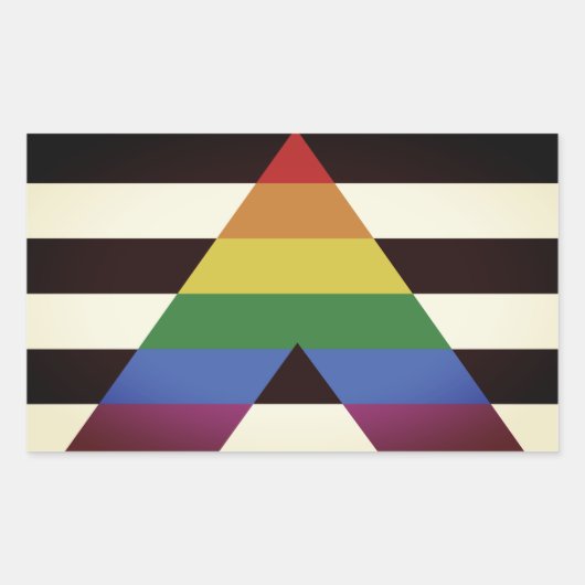 Rechte Bondgenoot Vlag Rechthoekige Sticker (Voorkant)