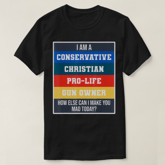 Rechte conservatieve Christelijke ProLife-Pistool T-shirt (Design voorkant)