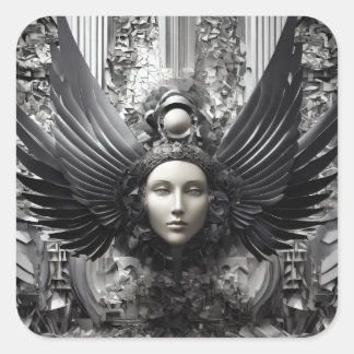 Rechte kant vierkante sticker