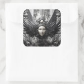 Rechte kant vierkante sticker (Tas)