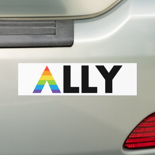 Rechte LGBTQ-regenboogstraal Bumpersticker (Op auto)