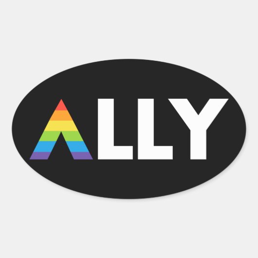 Rechte LGBTQ-regenboogstraal Ovale Sticker (Voorkant)