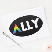 Rechte LGBTQ-regenboogstraal Ovale Sticker (Envelop)