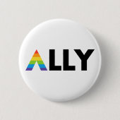 Rechte LGBTQ-regenboogstraal Ronde Button 5,7 Cm (Voorkant)