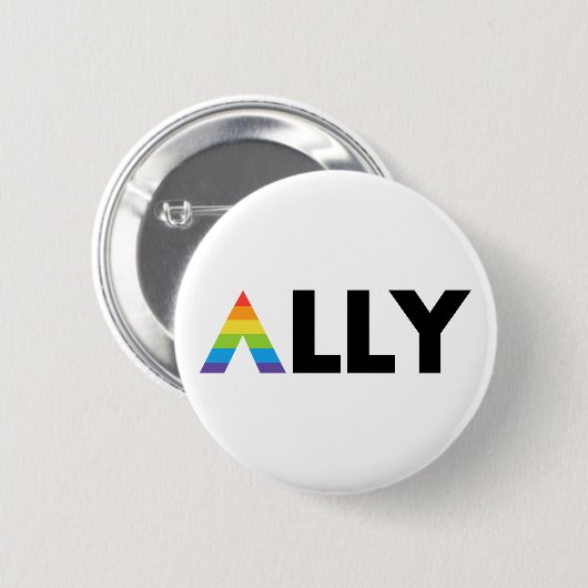 Rechte LGBTQ-regenboogstraal Ronde Button 5,7 Cm (Voorkant /achterkant)