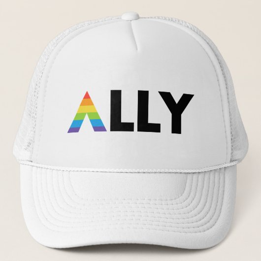 Rechte LGBTQ-regenboogstraal Trucker Pet (Voorkant)