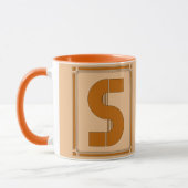 Rechte lijnen art deco met monogram, letter S Mok (Links)