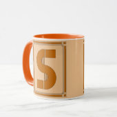 Rechte lijnen art deco met monogram, letter S Mok (Voorkant links)