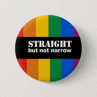 Rechte maar niet smalle Bumpersticker Ronde Button 5,7 Cm