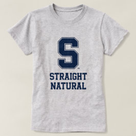 Rechte natuurlijke haar college letter grafische t t-shirt