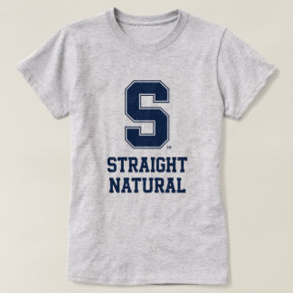 Rechte natuurlijke haar college letter grafische t t-shirt