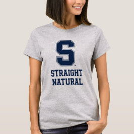 Rechte natuurlijke haar college letter grafische t t-shirt