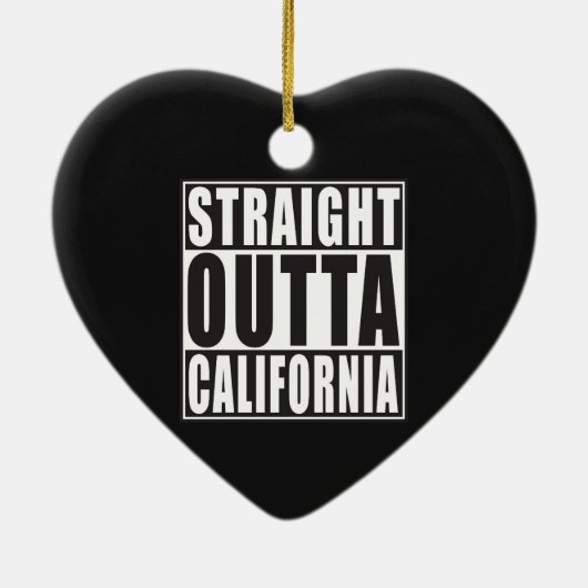 Rechte Outta Californië Keramisch Ornament (Achterkant)