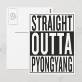 rechte outta Pyongyang Briefkaart (Voorkant / Achterkant)