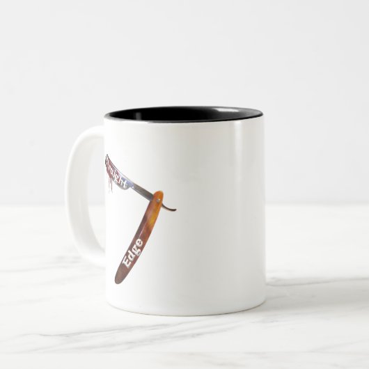 Rechte rechte rand rechte hoogte tweekleurige koffiemok (Voorkant links)