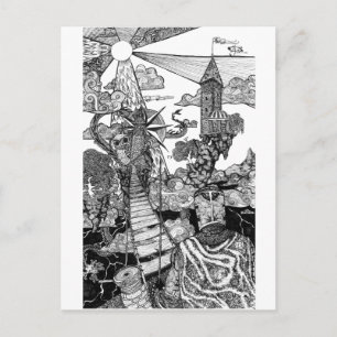 Rechte richting briefkaart