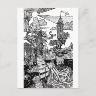 Rechte richting briefkaart