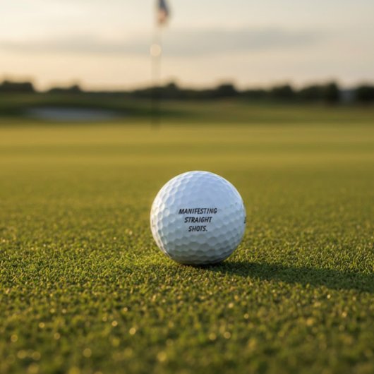 "Rechte Slagen Manifestatie" Mindset Humor Cadeau Golfballen