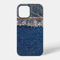 Rechte steek met oranje draad op gebleekte denim