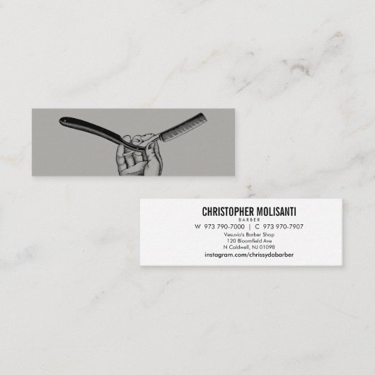 rechte straal / mini mini visitekaartje (Voorkant / Achterkant)