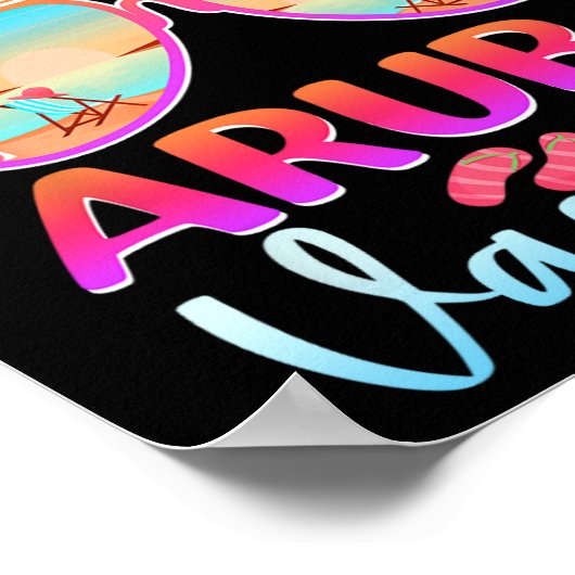 Rechte Trippin Aruba 2025 Strand Zomer Vakantie Poster (Hoek)