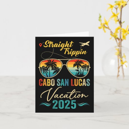 Rechte Trippin Cabo San Lucas 2025 Familie Zomer Kaart (Gele Bloem)