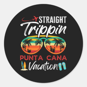 Rechte trippin Punta Cana Koppels Familie vakantie Ronde Sticker