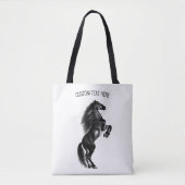 Rechte Wild Horse Canvas tas met aangepaste tekst (Voorkant)