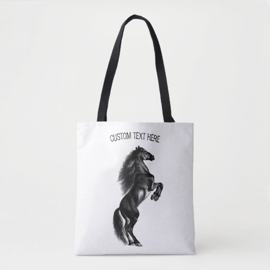 Rechte Wild Horse Canvas tas met aangepaste tekst (Voorkant)