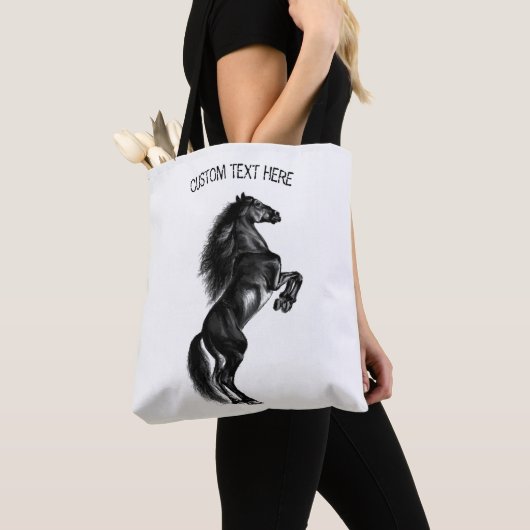 Rechte Wild Horse Canvas tas met aangepaste tekst (Dichtbij)