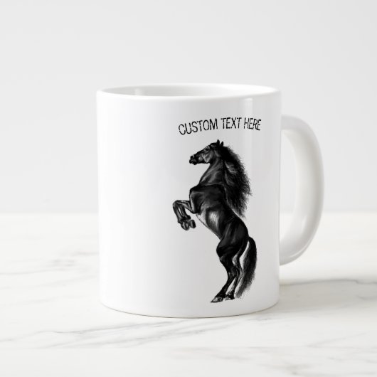 Rechte Wild Horse Coffee Mok met aangepaste tekst (Voorkant rechts)