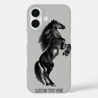 Rechte Wild Paard iPhone Case met aangepaste tekst
