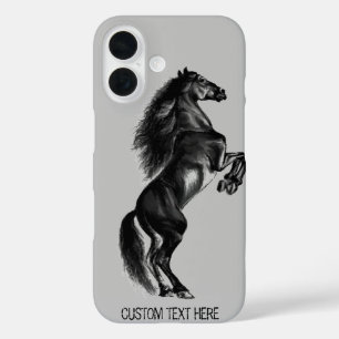 Rechte Wild Paard iPhone Case met aangepaste tekst