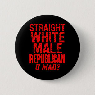 Rechte witte mannelijke Republikeinse U Boos Grapp Ronde Button 5,7 Cm