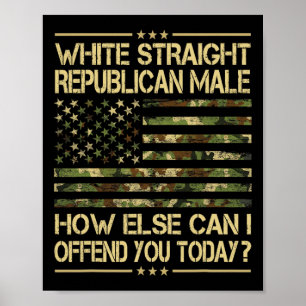 Rechte witte republikeinse mannelijke grappige con poster