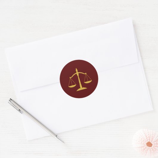 Rechtelijke Afstudeerfeest Ronde Sticker (Envelop)