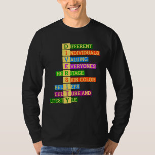Rechten Diversiteit Vriendelijkheid Vrede Gelijkhe T-shirt
