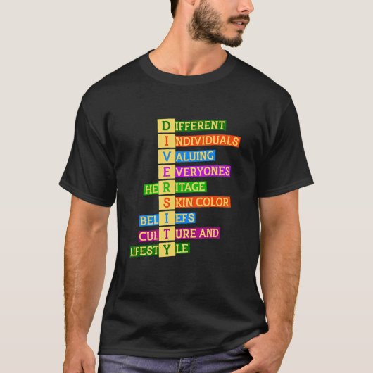 Rechten Diversiteit Vriendelijkheid Vrede Gelijkhe T-shirt (Voorkant)