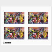 RECHTEN IN DE NACHT RECHTHOEKIGE STICKER (Vel)