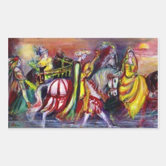 RECHTEN IN DE NACHT RECHTHOEKIGE STICKER (Voorkant)