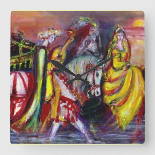 RECHTEN IN DE NACHT VIERKANTE KLOK (Voorkant)