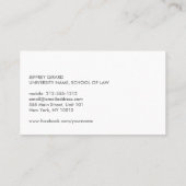 RECHTEN STUDENT MODERN VISITEKAARTJE CONTACTKAARTJE (Achterkant)